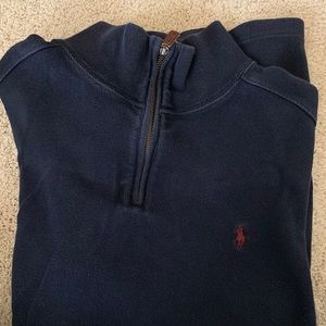 Polo by Ralph Lauren Navy half zip sweater.